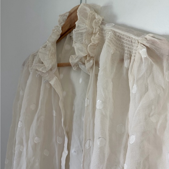 Kate Spade Cream Ruffled Blouse - Picture 3 of 10